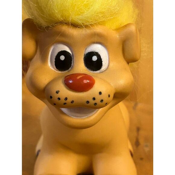 VINTAGE Troll Doll Dog 4 1/4" plus Yellow Hair Unmarked (8999) - Picture 8 of 13